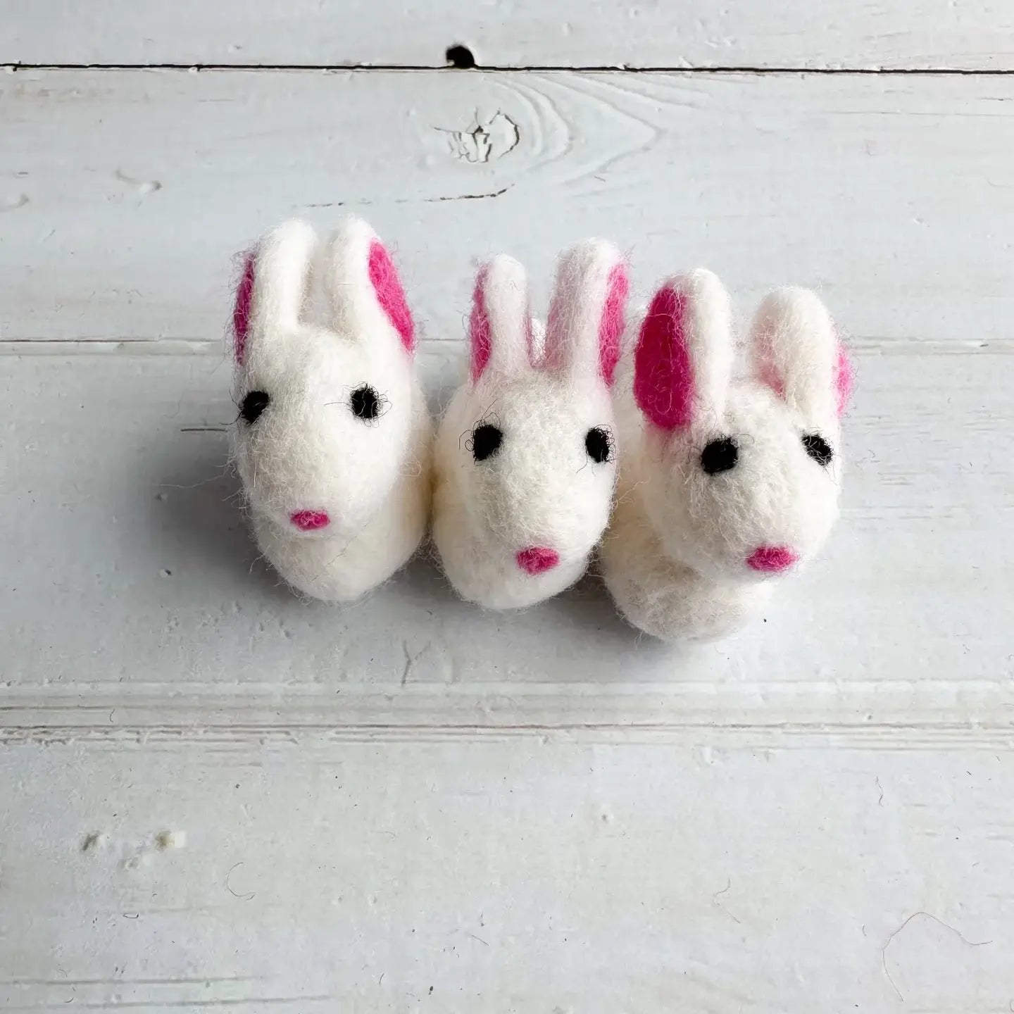 One White Felt Baby Easter Bunny