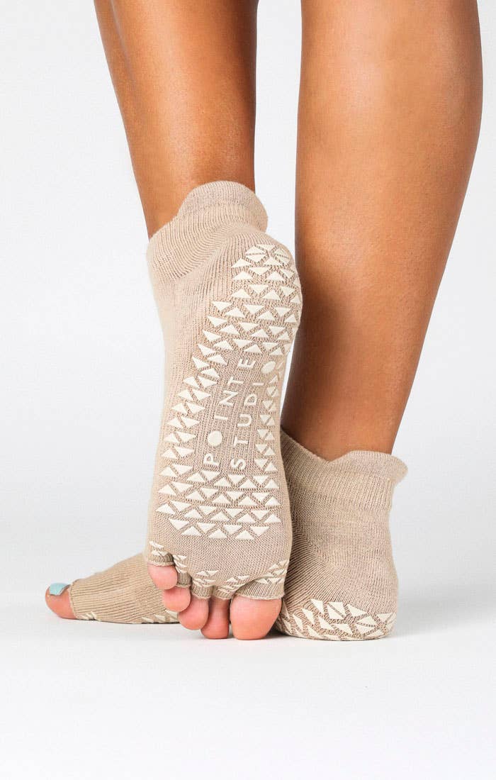 Basal Toeless Full Foot Grip Sock: S/M / Sand