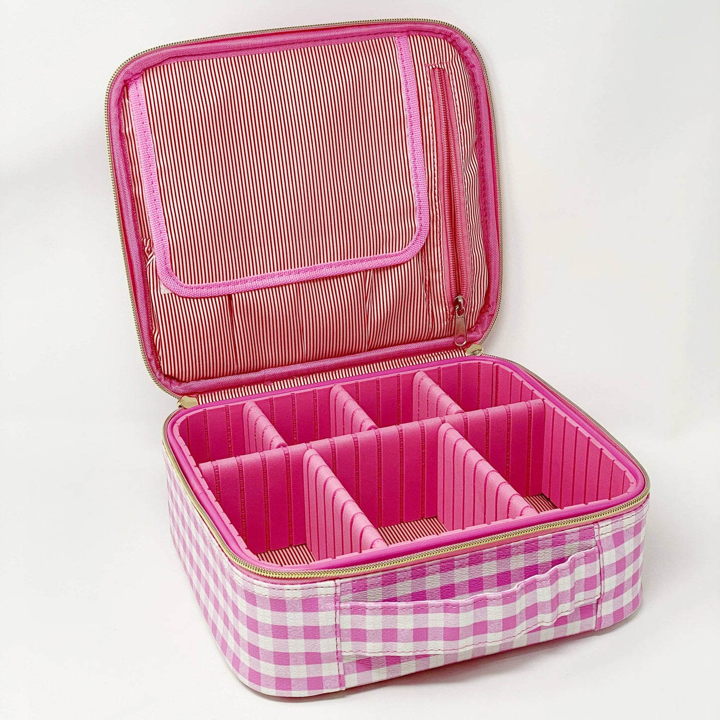 Glam Girl Cosmetic Case: Pink Gingham