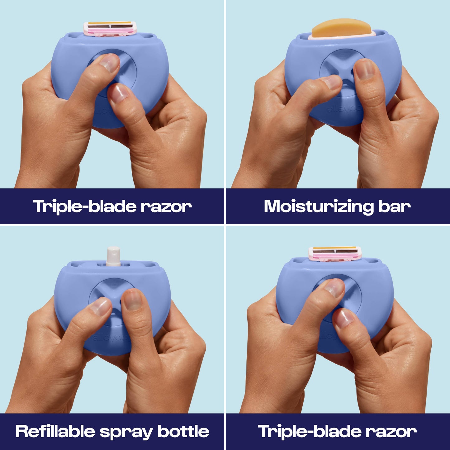 All-in-One Razor - Periwinkle Portable On-the-Go Razor
