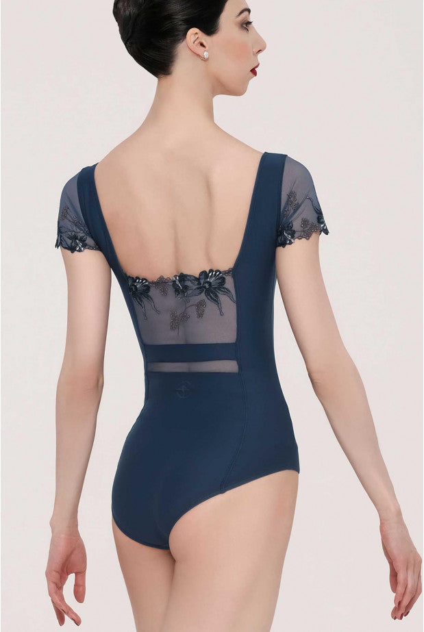 Lace trim cap sleeve leotard (Wear Moi #LISERON)