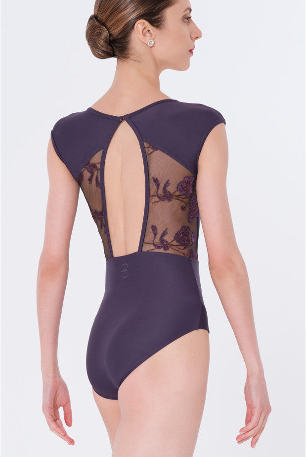 Embroidered tulle cap sleeve leotard (Wear Moi Muscari)