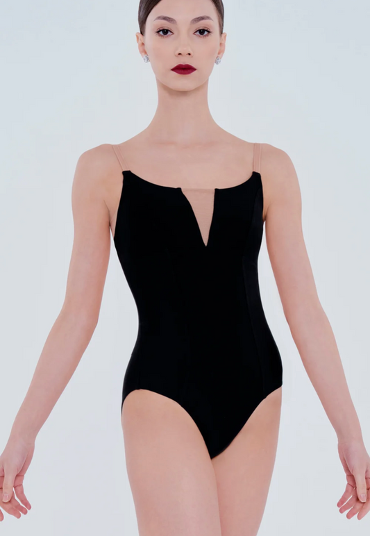 Vneck leotard with seams (Wear Moi #RUBY)