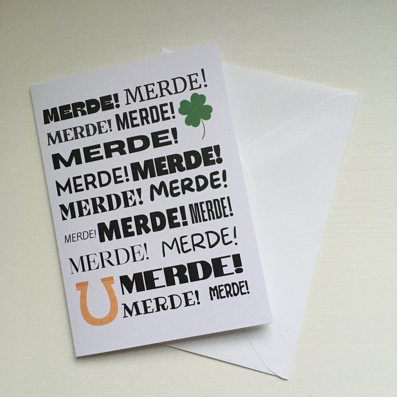 Dance Greeting Card: Merde, Merde, Merde