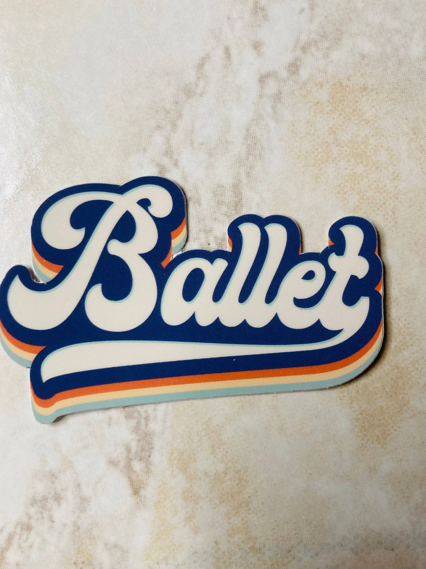 Retro Ballet Dance Vinyl Sticker, 3" x 1.853"