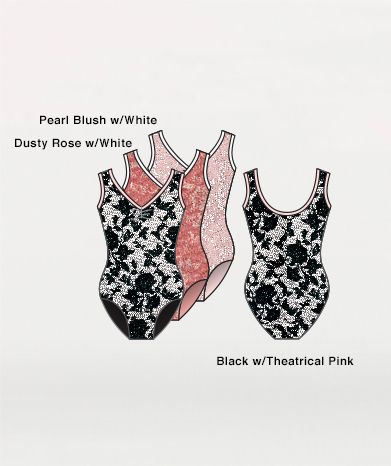 Floral Lace Mesh Tank Leotard (BodyWrappers 2194)