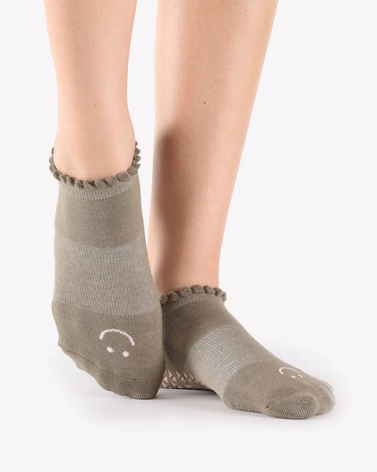 Happy Grip Sock: S/M / Warm Grey
