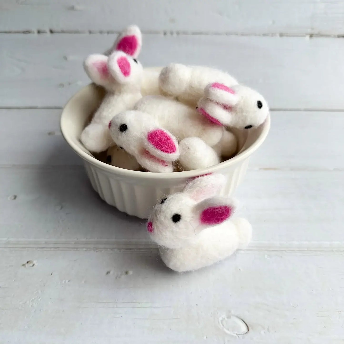 One White Felt Baby Easter Bunny