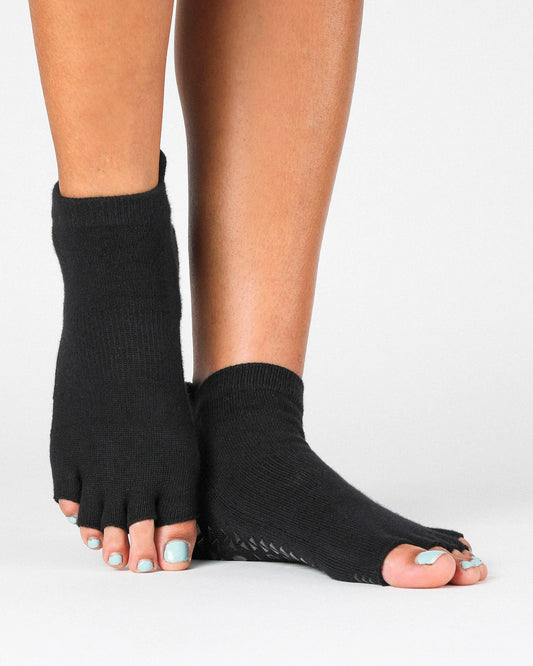 Basal Toeless Full Foot Grip Sock: S/M / Black