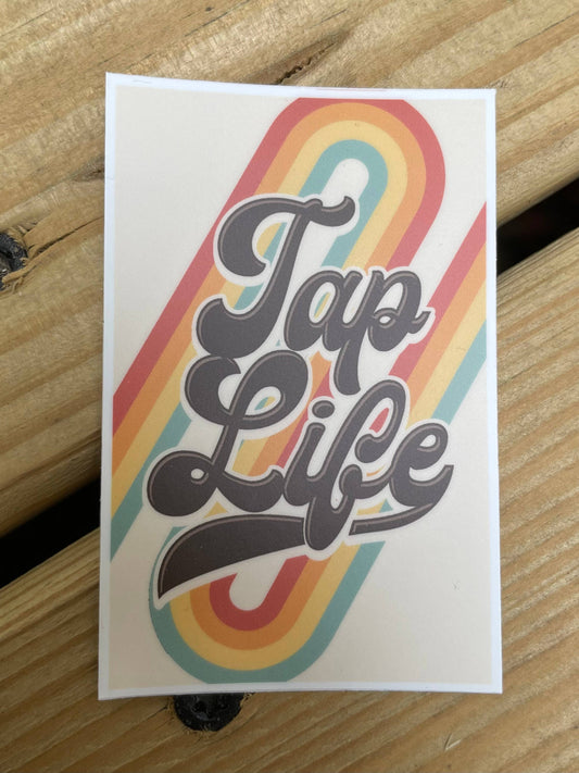Tap Life Retro Dance Sticker, 1.9" x 3"
