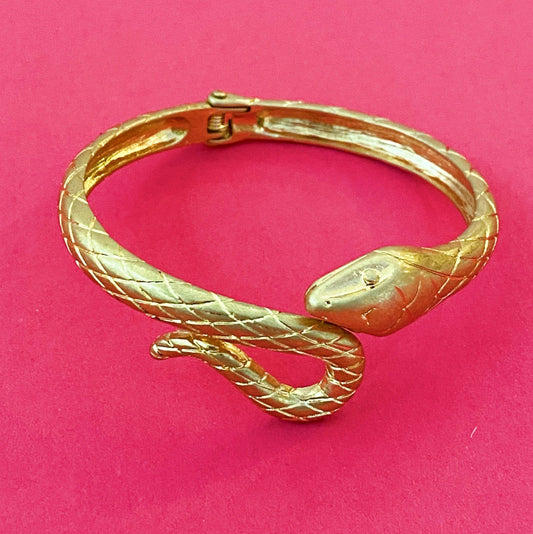 Serpent Snake Cuff, Gold