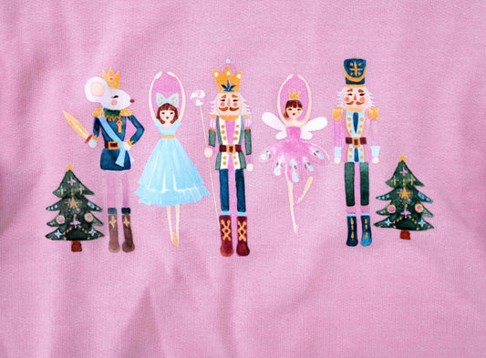 Nutcracker Whimsical Toddler & Youth Sweatshirt: Pink / 5/6