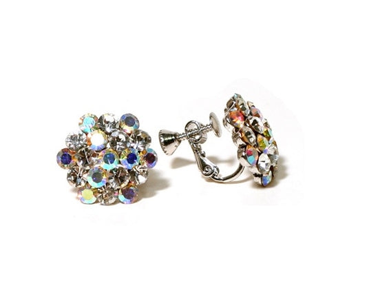 AZ0014-1 16mm AB Mixed Cluster Earrings (Clip-ons) – FH2 Competition Jewelry Collection TM
