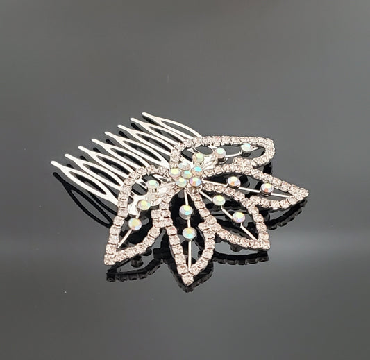 CO0203 Leafy Crystal Hair Comb