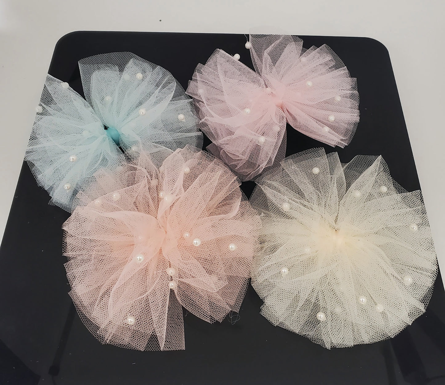 Pastel Hair Bow with Pearls (FH2 HC0004)