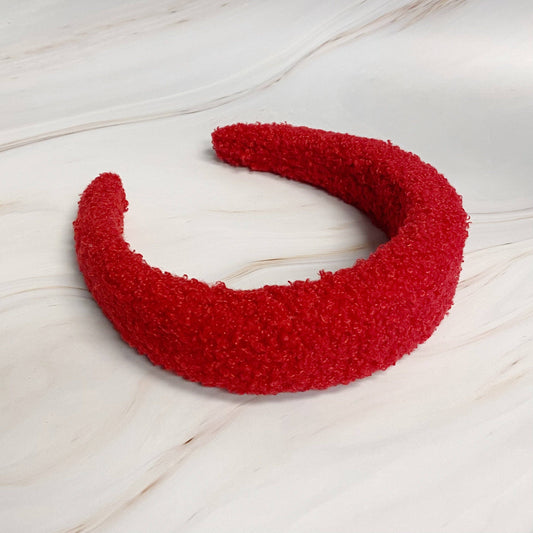 Teddy Cozy Headband: Red