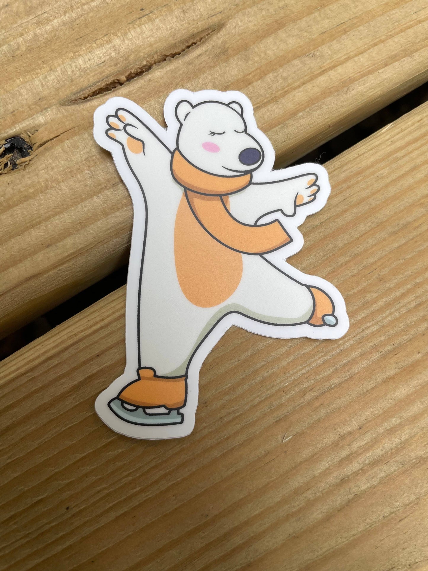 Polar Bear Figure Skating Sticker