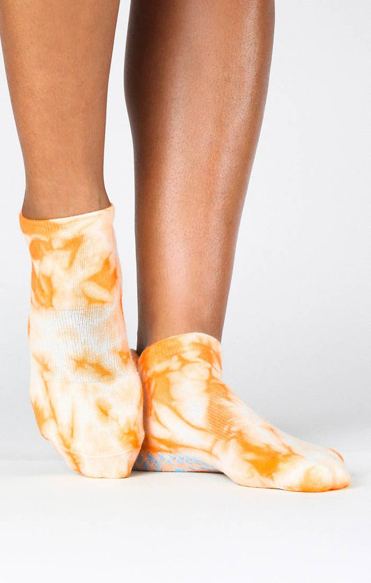 Washout Grip Sock: S/M / Orange Slice
