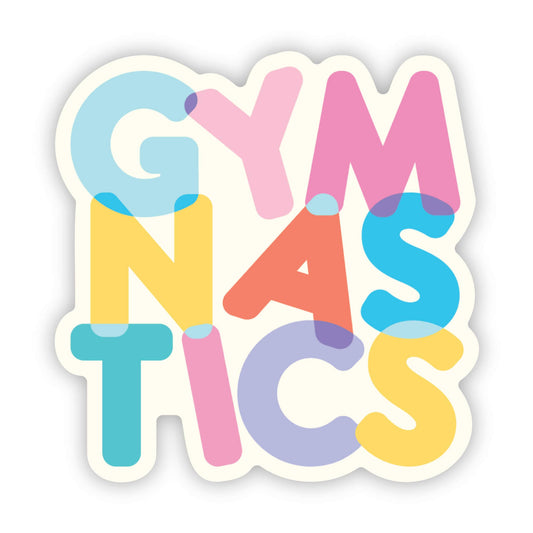 Gymnastics Pastel Block Vinyl Sticker, 3" x 3"