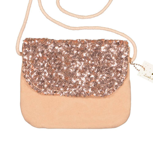 Handbag - Velvet & pink sequins