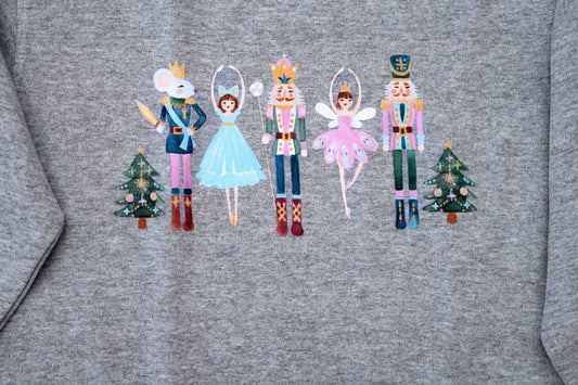 Nutcracker Whimsical Toddler & Youth Sweatshirt: Grey / Youth Small